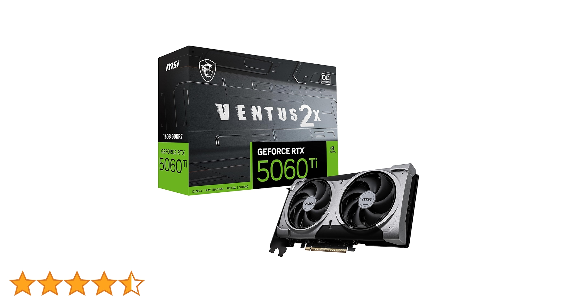 グラフィックボード・グラボ・ビデオカード MSI GeForce RTX 5060 Ti 16G VENTUS 2X OC MSI Gaming RTX 5060 Ti 16G Ventus 2X OC Plus Graphics Card